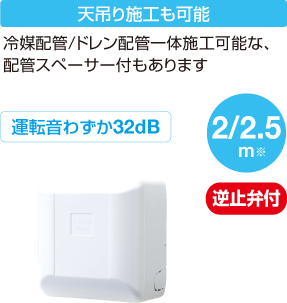 天吊り施工も可能